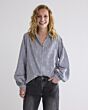 Summum Woman Blouse Scatterend Embrostripe Mist