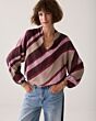 Summum Woman Top V-Neck Stripe Printed Multicolor 