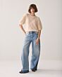 Summum Woman Puff Sleeve Cozy Cable Knit Ivory