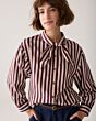 Summum Woman Blouse Two Tone Stripe Burgundy 