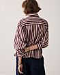 Summum Woman Blouse Two Tone Stripe Burgundy 