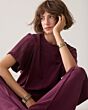 Summum Woman Boxy Top Soft Scuba Dark Burgundy