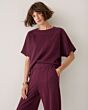Summum Woman Boxy Top Soft Scuba Dark Burgundy
