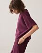 Summum Woman Boxy Top Soft Scuba Dark Burgundy