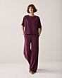 Summum Woman Wide Leg Pant Soft Scuba Burgundy 