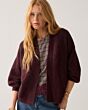 Summum Woman Cardigan Cozy Melange Knit Burgundy
