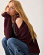 Summum Woman Cardigan Cozy Melange Knit Burgundy