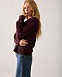 Summum Woman Cardigan Cozy Melange Knit Burgundy