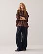 Summum Woman Blouse Abstract Flowers Midnight Blue