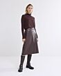 Summum Woman Skirt Vegan Leather Coffee