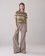 Summum Woman Short Sleeve Top Striped Lurex Knit 