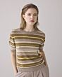 Summum Woman Short Sleeve Top Striped Lurex Knit 