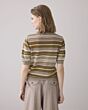Summum Woman Short Sleeve Top Striped Lurex Knit 