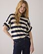 Summum Woman Boxy Top Big Stripe Heavy Jersey
