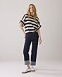Summum Woman Boxy Top Big Stripe Heavy Jersey