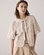 Summum Woman Blouse Jasje  Laser Cut Dots Sesame 