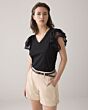 Summum Woman Jersey Top Tee With Lace Black