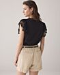 Summum Woman Jersey Top Tee With Lace Black