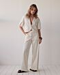 Summum Woman Trousers Long Cotton Stretch Offwhite