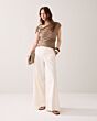 Summum Woman Trousers Long Cotton Stretch Offwhite