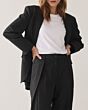 Summum Woman Trousers Pinstripe Black