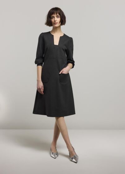 Summum Woman Punto Milano Dress Antraciet 