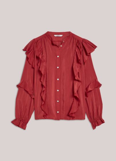 Summum Woman Blouse Ruffles Rood