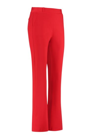 Studio Anneloes Mae Bonded Flair Trousers Red