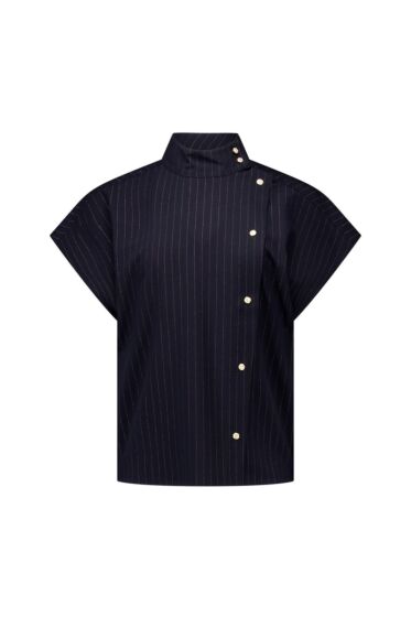 Studio Anneloes Danni Gold Stripe Blouse Dark Blue
