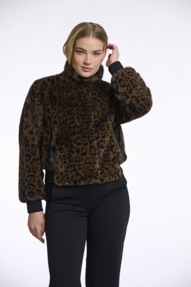 Rino & Pelle Ambra Short Fake Fur Jacket Leopard 