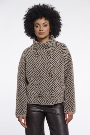 Rino & Pelle Beth Short Breasted Jacket Sand Graph