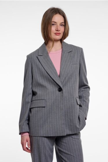 Rino & Pelle Carla Blazer Mid Grey Pinstripe
