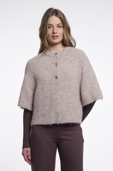 Rino & Pelle Elco Knitted Cape Mocha Latte 