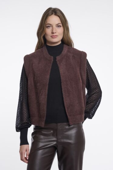 Rino & Pelle Elona Short Waistcoat Coffee Roast  