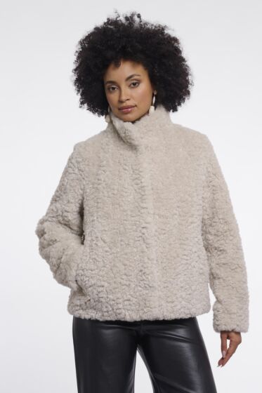 Rino & Pelle Kion Faux Fur High Neck Birch 
