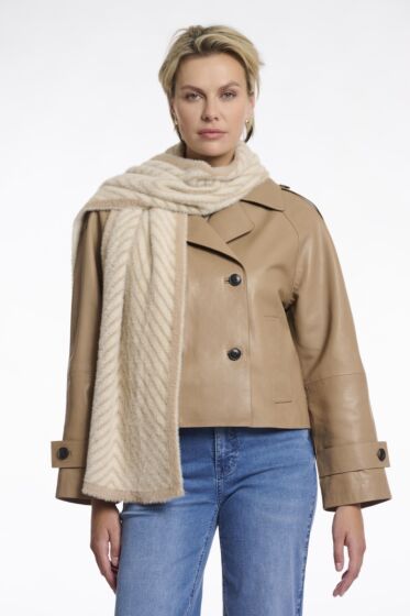 Rino & Pelle Neeltje Knitted Sjaal Birch Oat-one size