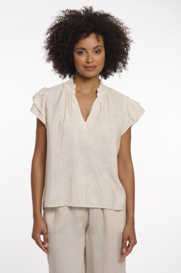 Rino & Pelle Reza Blouse Ruffle Sleeves Paisley