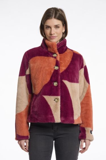 Rino & Pelle Vie Fake Fur Jacket Colourblock