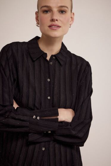 Tramontana Blouse Rhinestone Black 