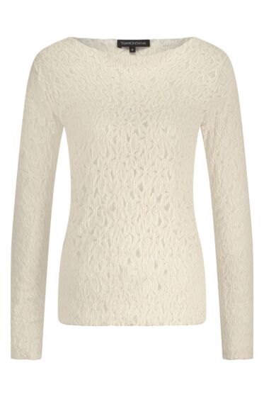 Tramontana Brushed Stretch Lace Top Stone