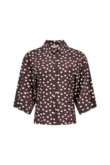 Studio Anneloes Fabienne Dot Blouse Espresso 