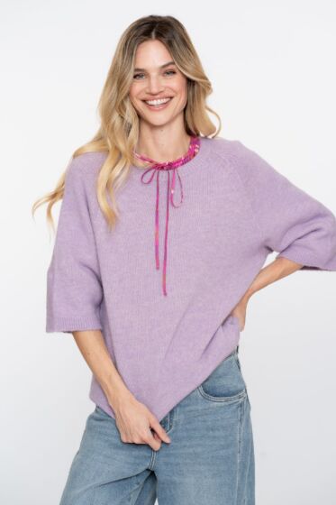 Geisha Pullover 3/4 Sleeve Purple