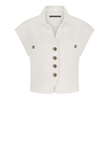 Label Dot Gelia Jeans Gilet Offwhite 