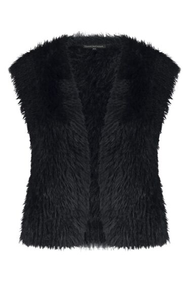 Tramontana Hairy Yarn Vest Black
