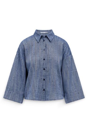 Label Dot Amber Blouse Donker Blauw