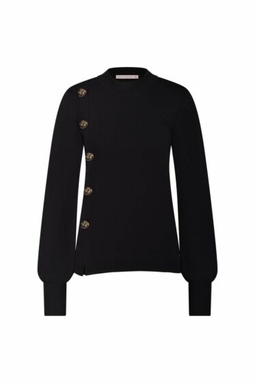 Studio Anneloes Lovis Button Pullover Black 