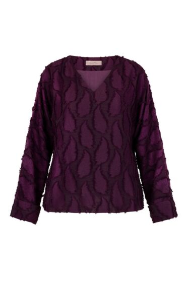 Studio Anneloes Madison Jacquard Top Blackberry