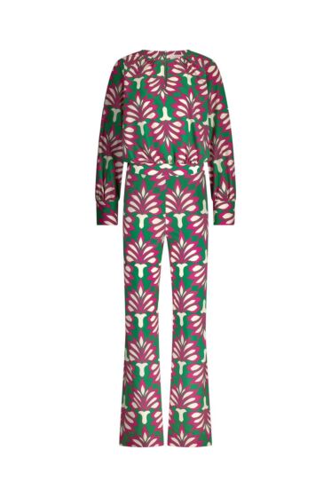 Studio Anneloes Mandy Lotus Jumpsuit Green/Cherise