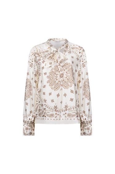 Nukus Angie Blouse Tie Paisley Offwhite/Toffee