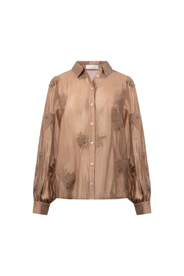 Nukus Milanova Blouse Embriodery Toffee
